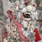 White & Silver Porcelain Arctic Fox Disc Ornament